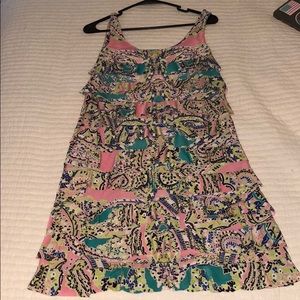 Soft Colorful Ruffle dress - Polyester & Spandex